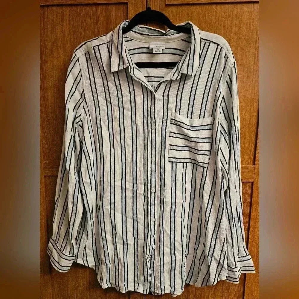 Liz Claiborne Long Sleeve Button Down Shirt Plus Size XXL